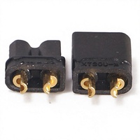 Conector Amass XT30U Negro, Enchufe de Baja Resistencia Chapado en Oro de 2 mm para Dron FPV UAV, Servicio OEM Directo de Fábrica