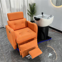 Ensemble de salon de coiffure moderne tout noir pour la vente en gros, comprenant un fauteuil de barbier de luxe et des meubles de salon de coiffure