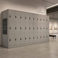Armario de Almacenamiento Moderno de HPL Fenólico Engrosado e Impermeable, Gabinete Modular Ensamblado Resistente al Desgaste con Llave para Baños Públicos Comerciales