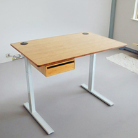 Bureau de travail incurvé, bureau debout en bambou écologique, pieds réglables électriques, bambou Factory Ecomax