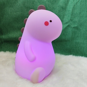 Veilleuse LED tactile en silicone en forme de dinosaure pour chambre d'enfant, lampe de bureau à pression, rechargeable par USB, OEM 2026 - Product Image 2