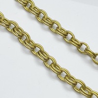 Chaîne connectrice en laiton à double boucle ouverte, accessoires métalliques OEM personnalisés en usine, quincaillerie pour sacs à main, chaîne décorative pour lampes, bijoux DIY