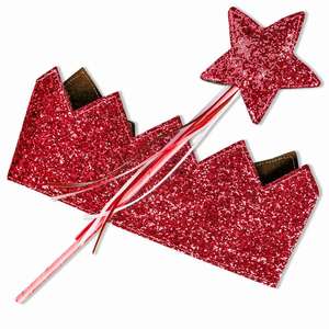 Diadema de Corona y Varita de Hada con Estrella para Niñas, 2 Piezas, Accesorios para el Cabello para Ramadán, Graduación y Fiestas de Cumpleaños - Product Image 1