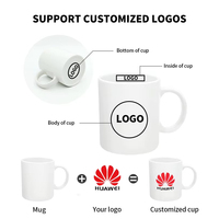 Tasse à Thé en Porcelaine Blanche Meilleure Vente en Gros, Mug à Café en Céramique de Noël à Sublimation avec Logo Personnalisé pour Cadeau Promotionnel