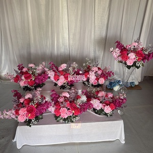 Msfame Rose Red centerpieces tiệc cưới phòng bàn nơi hoa nhân tạo trang trí - Product Image 1