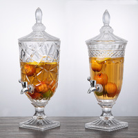 Distributeur de jus réfrigéré Caterina 5L en verre pour eau et boissons – Bouteille en verre pour jus et boissons