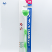 Grattoir à langue en plastique 2025 Grattoir à langue portable avec brosse en plastique Design coloré-Fixation de brosse à dents