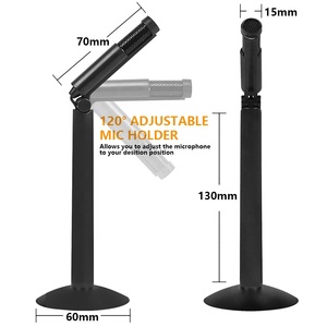 ไมโครโฟนแบบตั้งโต๊ะสำหรับการประชุมแบบพกพา ใช้สาย USB แบบคอนเดนเซอร์ รับเสียงรอบทิศทาง ผลิตตามสั่ง (OEM) สำหรับพีซี - Product Image 3