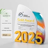 Trophée en cristal personnalisé avec impression couleur numérique avancée 2026 pour événements d'entreprise et célébrations d'anniversaire