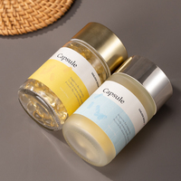 Bouteille en verre givré personnalisée de 100 ml pour compléments alimentaires avec bouchon doré et étiquette personnalisée, flacon vide pour capsules en verre, emballage recyclable