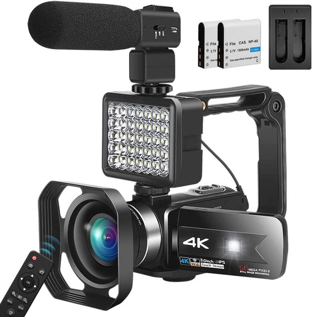 Professional Digital  16x Optical 8K UHD L Zoom Lens Axis Optical Image Stabilization 4KCAM Compact Handheld Camcorder