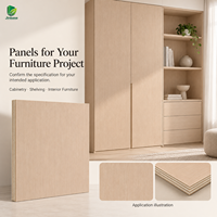 Contreplaqué recouvert de placage linéaire couleur crème pâle Jinbase W-KJ-017, qualité E0, 1220x2440mm, base en bois.