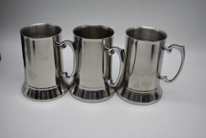 Más Vendido: Jarra de Cerveza de Acero Inoxidable de Doble Pared, 1 Pinta, Lisa y Recta, Estilo Pewter - Product Image 2