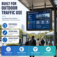 Affichage numérique LCD pour arrêt de bus extérieur, type suspendu, Android 11, 2+32G, WiFi, BT, écran d'affichage d'informations sur les transports publics