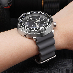 Correa de Reloj de Silicona Impermeable de Primera Calidad de 20 mm y 22 mm con Hebilla Plateada, Apta para Relojes de Buceo Sek 007 - Product Image 6