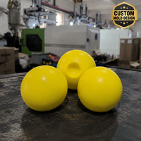 Lot de 3 balles en mousse jaune vif, lisses et rondes, sensorielles, avec un creux central, pour le jeu des enfants, anti-stress, moulées par injection, fabrication OEM