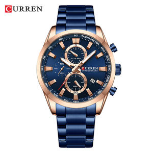 For CURREN 8445 Men's Chronograph Quartz Watches Casual Sporty Wristwatches Stainless Steel 22mm Date <b>Clock</b> Fashion Business - Product Image 1