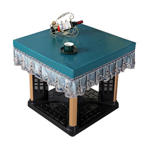 Housse de table <span class=keywords><strong>carrée</strong></span> pour foyer extérieur, table de mahjong et table à manger, anti-huile, résistante à la chaleur, imperméable, lavable, anti-poussière et antidérapante - Product Image 5