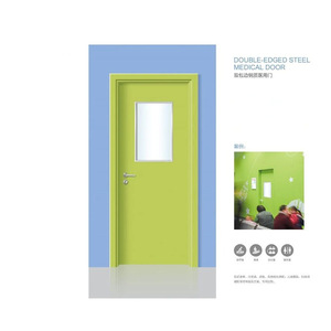 Porte médicale en acier à double tringle, couleur personnalisée, isolation phonique, pour usage en salle blanche d'hôpital - Product Image 1
