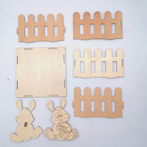 Easter Basket Basketeaster Blank Wooden Laser Cut Easter Basket Bunny Box DIY Easter Crafts For Kids