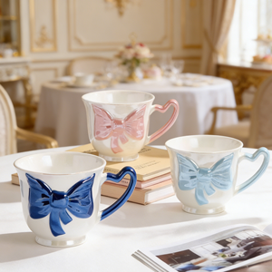 Ensemble de tasses en céramique faites à la main de la série haut de gamme pour la maison, idéal comme cadeau pour les meilleurs amis, pour le thé de l'après-midi, design créatif de niche, <span class=keywords><strong>tasse</strong></span> à café - Product Image 5
