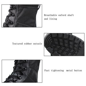 รองเท้าบูทหนังแท้สีดำขายดี รองเท้าฝึกซ้อมกลางแจ้งอเนกประสงค์ ขายตรงจากโรงงาน รองเท้าเดินป่าหลากหลายวัสดุ - Product Image 6