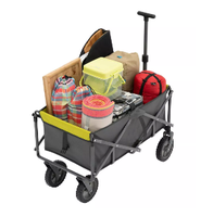 Chariot pliable en acier robuste pour la plage, le camping, le pique-nique, le sable et l'extérieur