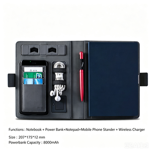 Multifunctional Notebook Wireless Charging Powerbank Note <strong>Book</strong> Fabric Leather Agenda Smart Business Gift Notebooks - Product Image 2