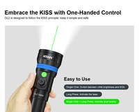Xtar DL2 resistente al agua IPX8 1600 lúmenes puntero láser verde táctico interruptor de tipo magnético de alta potencia linterna de buceo subacuático