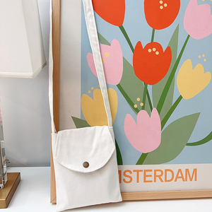 Nhỏ Bông Vải Điện Thoại Di Động Pouch Bán Buôn Điện Thoại Di Động Túi Biểu Tượng Tùy Chỉnh Đồng Bằng Vải <span class=keywords><strong>Satchel</strong></span> Túi Với Snap - Product Image 5