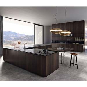 Hot Sale Interior Design Wood Veneer Classic Style Cabinets Kitchen Kitchen <b>Villa</b> - Product Image 2