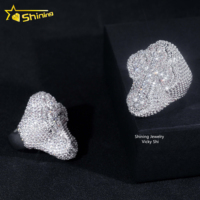 Expédition rapide glacé Hip Hop anneau hommes mode laiton cubique CZ diamant croix anneau luxe Style mariage bagues de fiançailles