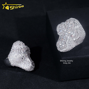 Envío rápido Iced Out Hip Hop Ring Hombres Moda Latón Cubic CZ Diamond Cross Ring Estilo <span class=keywords><strong>de</strong></span> lujo Anillos <span class=keywords><strong>de</strong></span> compromiso <span class=keywords><strong>de</strong></span> boda - Product Image 6
