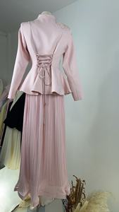 Prêt à expédier – Nouvelle robe élégante pour femme musulmane, modeste, brodée de sequins et perles, col en V, longueur cheville, coupe ajustée, manches longues, simple boutonnage - Product Image 6