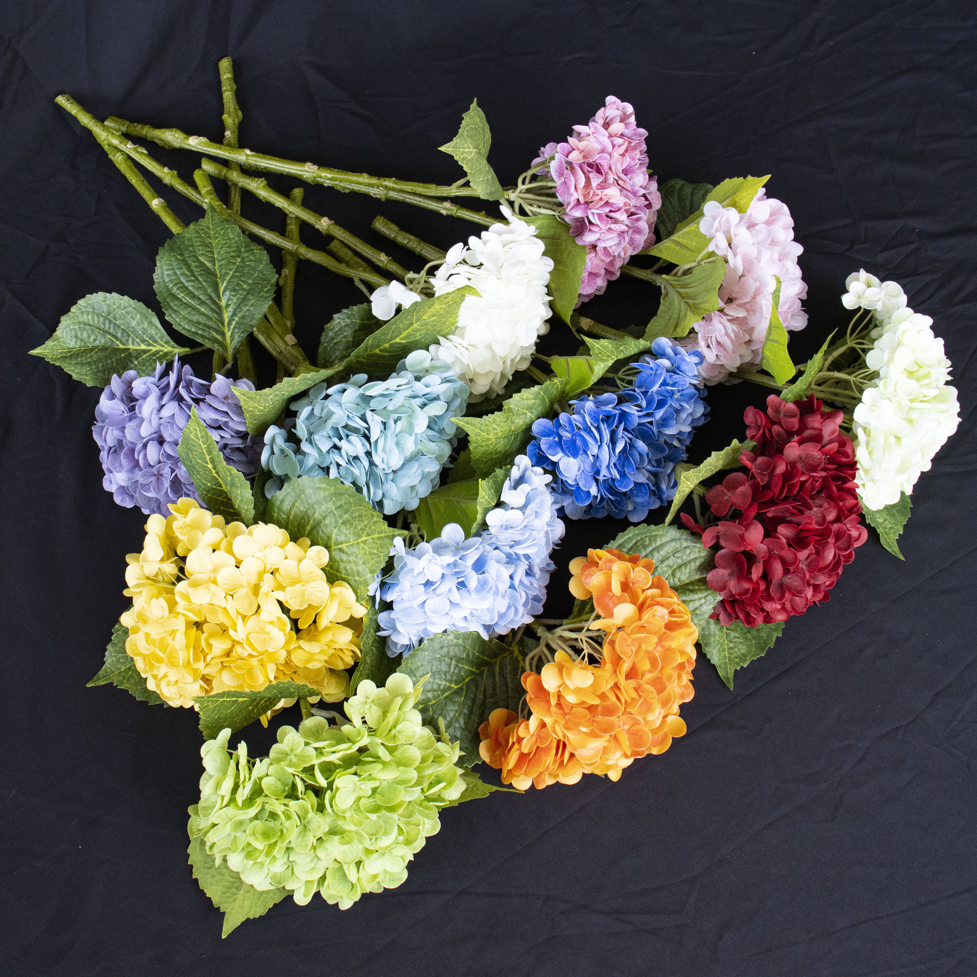 M198 Groothandel Luxe Grote Wit Groen Roze Blauw Real Touch Hortensia Bloem Zijden Kunstbloemen Hortensia Voor Bruiloft