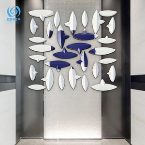 Ensemble de décoration murale minimaliste moderne en acier inoxydable, formes géométriques abstraites irrégulières, lot multi-pièces pour bureau et maison - Product Image 4