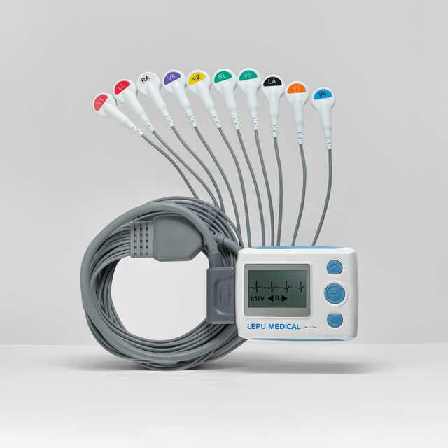 12 Lead Portable Dynamic Electrocardiogram Recorder Hospital Use Blood Pressure Oxygen Saturation Monitor
