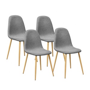 American Style <strong>Grey</strong> <strong>Dining</strong> <strong>Chairs</strong> <strong>Set</strong> <strong>of</strong> <strong>4</strong> Modern Fabric Hotel Use - Product Image 2