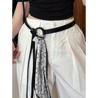 Ceinture décorative rétro américaine pour femme avec anneau en O, ceinture de taille en PU, ceinture écharpe vintage à motif Paisley, accessoires de niche pour jeans et pantalons