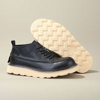 Bottes pour hommes en cuir de vachette de qualité supérieure, style workwear, décontractées et tendance, augmentant la taille, antidérapantes, résistantes à l'usure, à semelle épaisse
