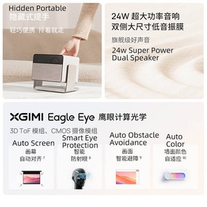 Proyector <span class=keywords><strong>XGIMI</strong></span> RS 10 <span class=keywords><strong>Mini</strong></span> 1080P Nativo, Láser RGB-TRI 4K, 800 Ansi Lúmenes, Proyector Inteligente para Cine en Casa con Corrección Trapezoidal Automática - Product Image 3