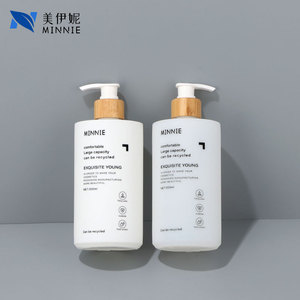 Minnie Exquisite Young 500ml <b>Pump</b> <b>Bottle</b> With Bamboo Cap Comfortable Large Capacity Recyclable Cosmetic Packaging - Product Image 3
