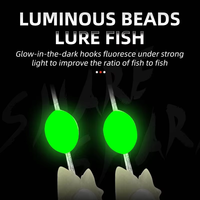 En stock, fabricant direct, têtes de poisson réelles qui brillent dans le noir, montages Sabiki pour la pêche au maquereau en eau salée
