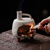 Brûleur d'encens en céramique style cheminée Palo Santo, encensoir de méditation émaillé, porte-encens