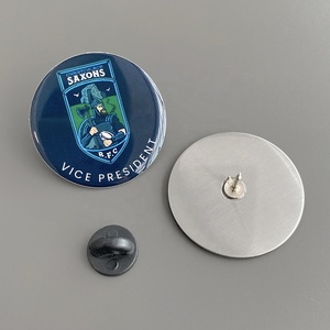 Personnalisé pas cher métal imprimé épinglette forme ronde personnalisé nom de l'entreprise logo insigne métal imprimé avec époxy broche - Product Image 1