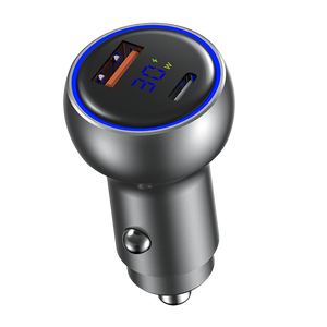 Encendedor de Cigarrillos Vertical con Pantalla LED, 2 Puertos Qc3.0 30w 100w, Cargador de Coche USB Tipo-C para Teléfono Móvil - Product Image 1