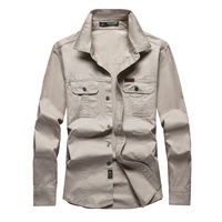 Personnalisé Extérieur Tactique Travail pour Hommes Chemise Causal Vêtements de Travail pour Hommes Chemise Cargo Multi Poches Col à Revers Chemise à Manches Longues