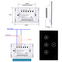 Interrupteur intelligent tactile pour ventilateur et éclairage, compatible American Standard et Australian Standard, avec fonction de minuterie, lumière réglable, Smart Life, style rétro