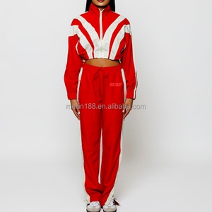 Custom High Quality Women Zipper Windbreaker Jacket and Nylon Track Pants Joggers <b>Set</b> Lightweight <b>2</b> <b>Piece</b> Windbreaker Tracksuit - Product Image 2