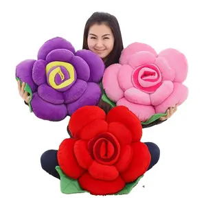 Gül yastık minder sevgililer günü mevcut OEM/ODM toptan yüksek kalite çiçek şekli dolgu yastık mevcut çocuklar için